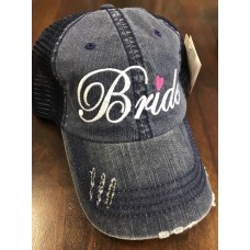 Katydid BRIDE western barn Wedding party Blue Mesh Distressed Trucker Hat NEW  eb-92207285